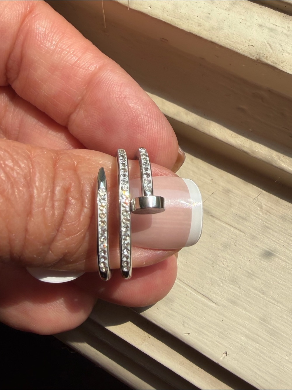 Nail Design Wrap Ring with Crystals
